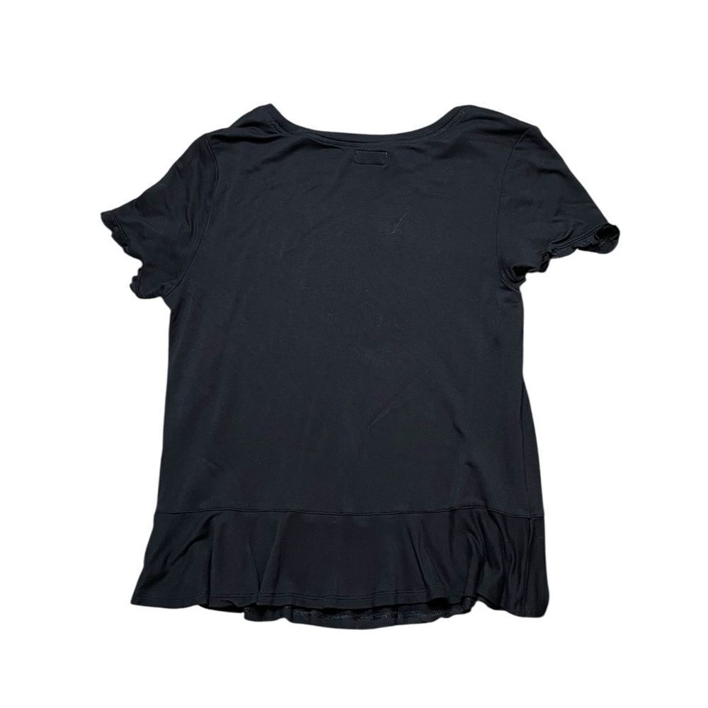 Kate Spade Black Ruffle Hem Tee Size Large - Picture 4 of 7